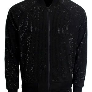 MEN'S LONG SLEEVE DIAMOND JACKET-BLACK/BLACK